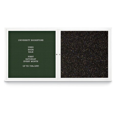 United Visual Products Corkboard, Blue Spruce/White, 72"x48" UV434HPLUS-WHITE-BLSPRU